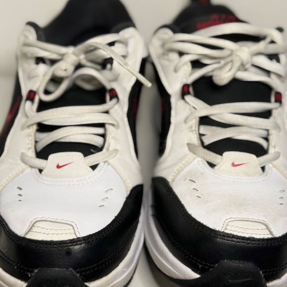 Nike Air Monarch IV White Black Red Sneakers Size M9W/W10.5W - Picture 3 of 11